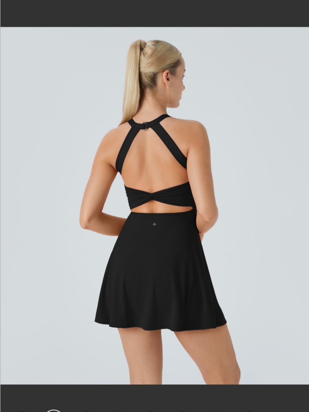 HALARA Black Open-Back Mini Dress